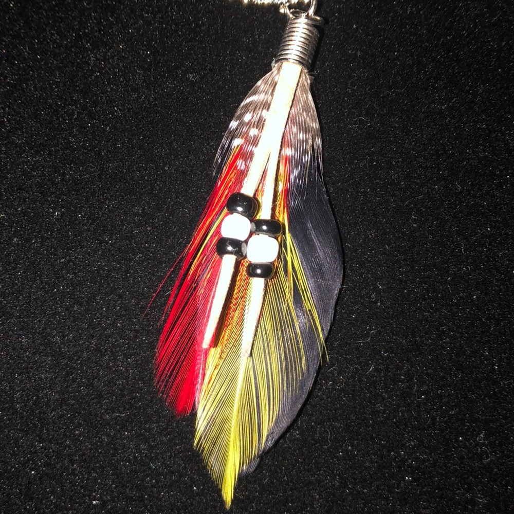 BOHO FEATHER EARRINGS - Picture 2 of 3